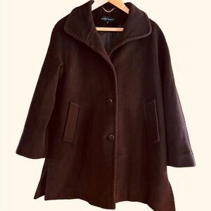 Ellen Tracy WOOL ANGORA Coat Mahogany Sz 10P